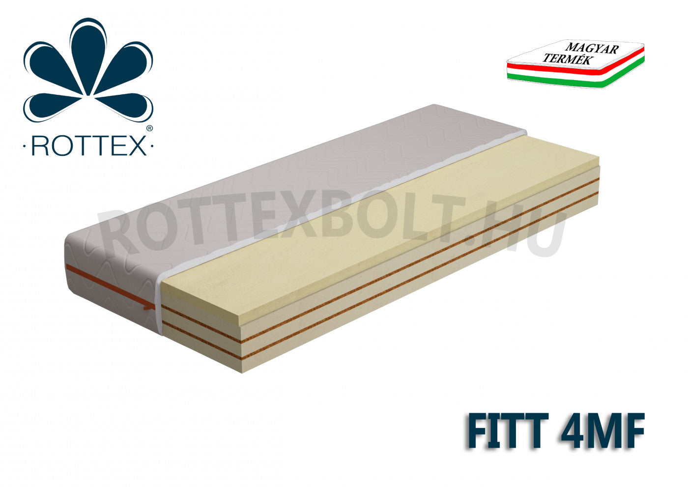 Rottex Fitt 4MF EVOLUTION matrac (aircell hab, kókusz, memory matrac)
